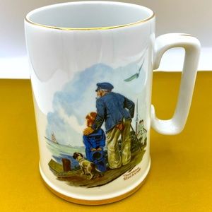 Vintage 1982 Norman Rockwell “Looking Out To Sea” Tankard Style Coffee Cup